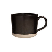 Large black ceramic mug